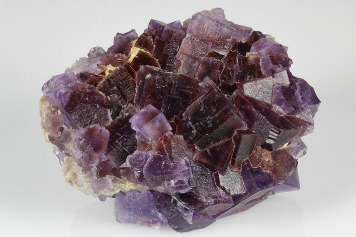 Purple, Cubic Fluorite Crystal Cluster - Berbes, Spain #183822